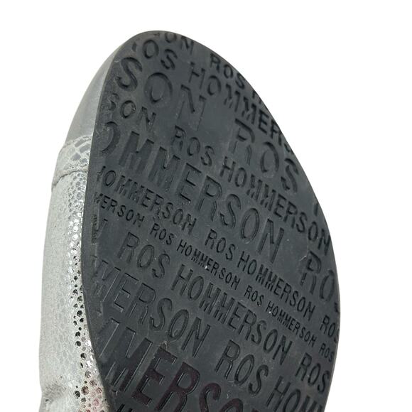Ros Hommerson Ronnie Folding Silver Pebbled Ballet Flats - Picture 6 of 8